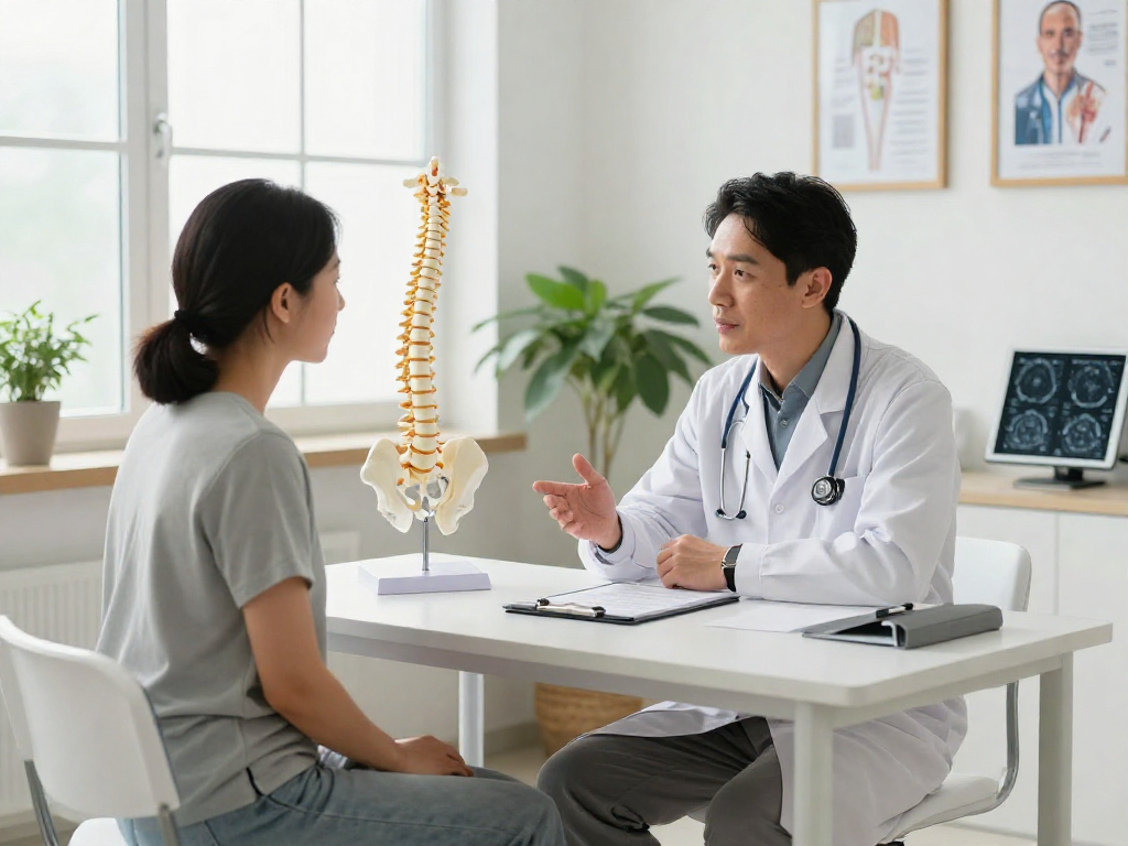 Discussing dar kanal ameliyatı with a doctor in a modern clinic.