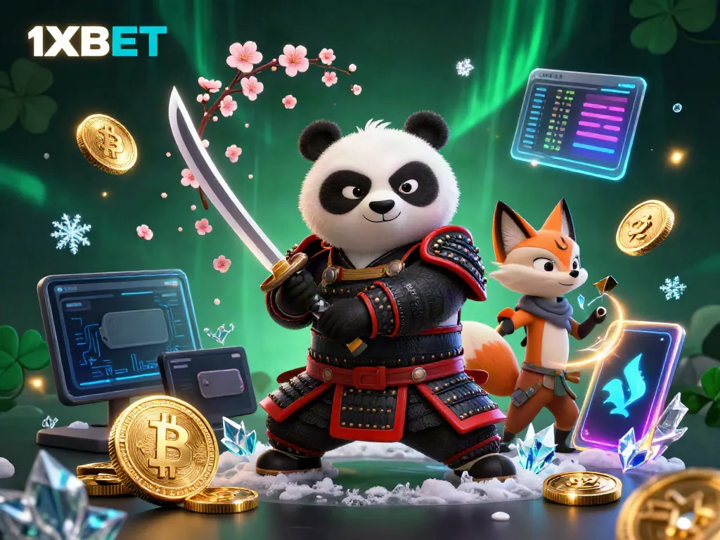 Experience exhilarating gambling with 1XBET as a panda samurai and ninja fox launch into action.