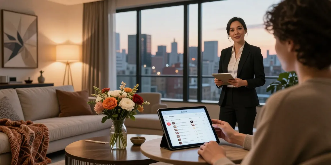 Effective airbnb property management strategy meeting in a stylish urban apartment.