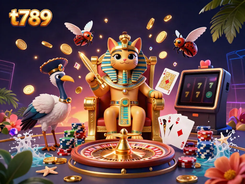 Experience thrilling gameplay with t789's Egyptian-themed casino features and vibrant symbols.