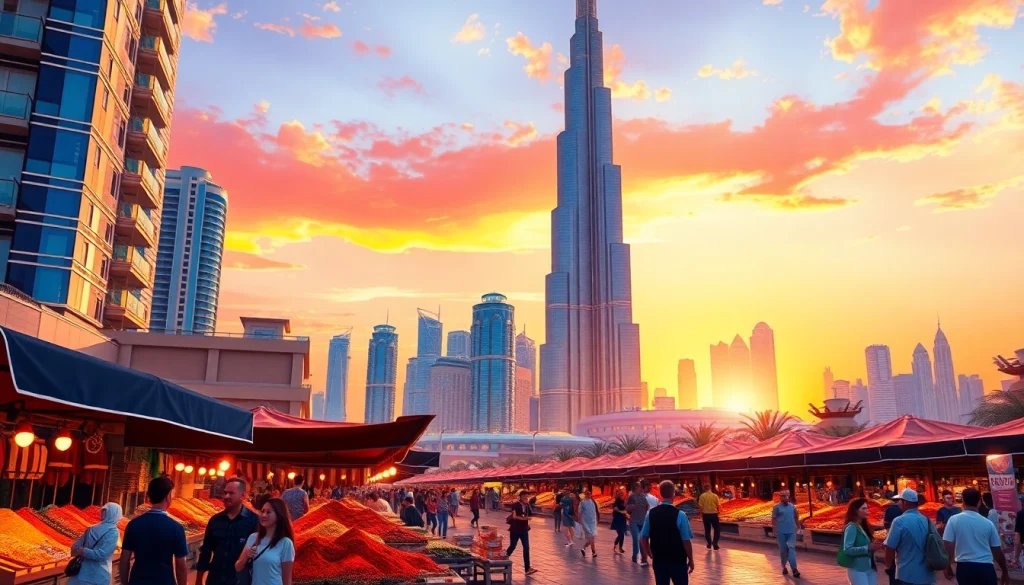 Experience the allure of Dubai as you travel to Dubai, showcasing vibrant souks and the stunning Burj Khalifa.
