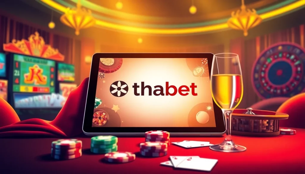 Experience thrilling gaming at Thabet Casino featuring vibrant slots and poker tables.
