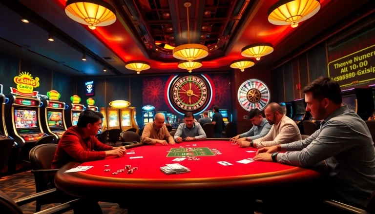 Dabet88 brings the thrill of table games to your screen, showcasing intense poker action in a lively casino setting.
