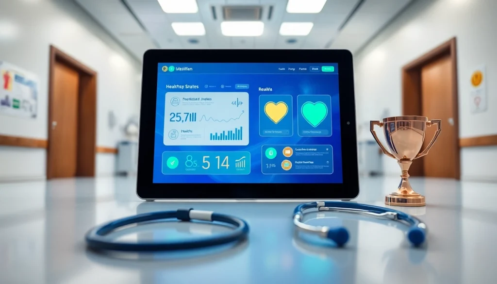Explore healthcare gamification with an interactive platform showcased on a modern tablet.