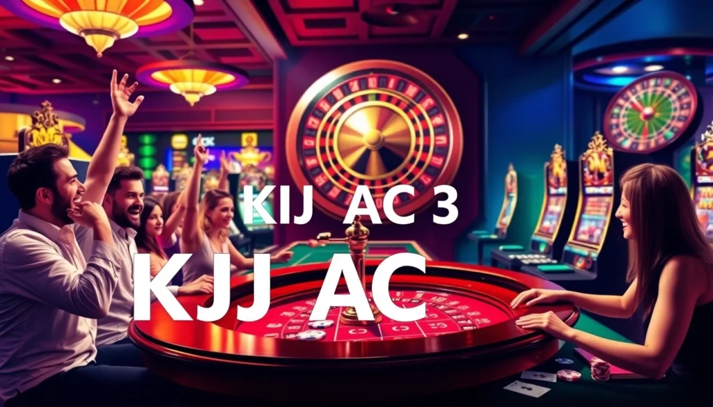 Casino gaming excitement at KJC AC 3 with lively roulette and slot machines.
