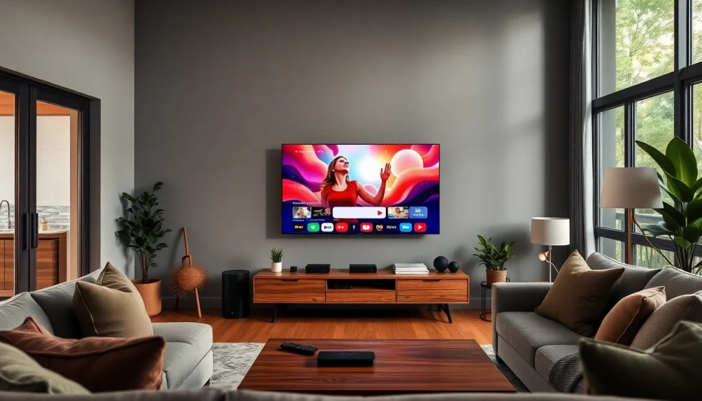 Experience the latest features of iron tv in a modern, cozy living room setup.