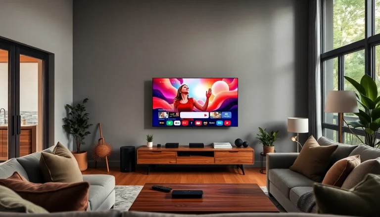 Experience the latest features of iron tv in a modern, cozy living room setup.