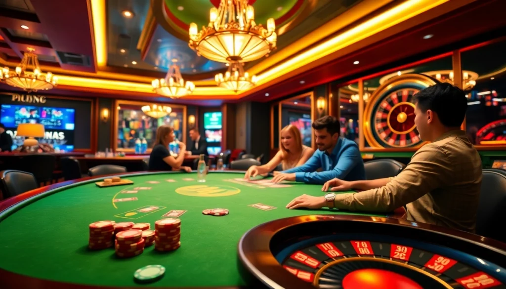 CM88 engages players at an upscale casino poker table, featuring vibrant chips and a roulette wheel.