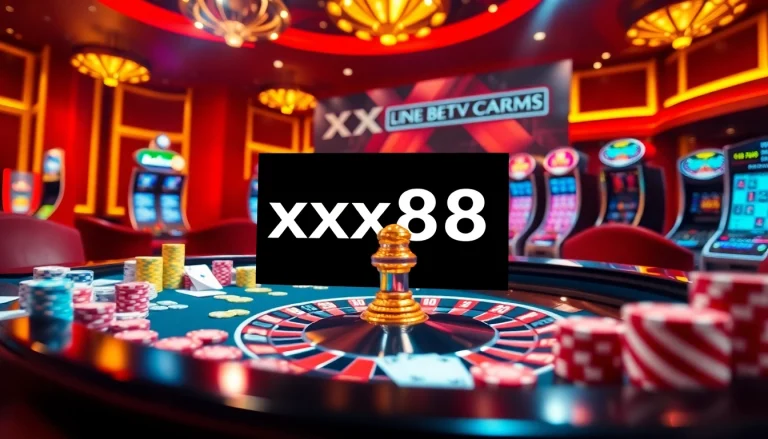 Experience the thrill of winning at the XX88 link casino gaming table with vibrant poker chips.