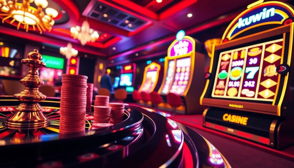 Players strategizing over poker chips at kuwin 789 casino table.