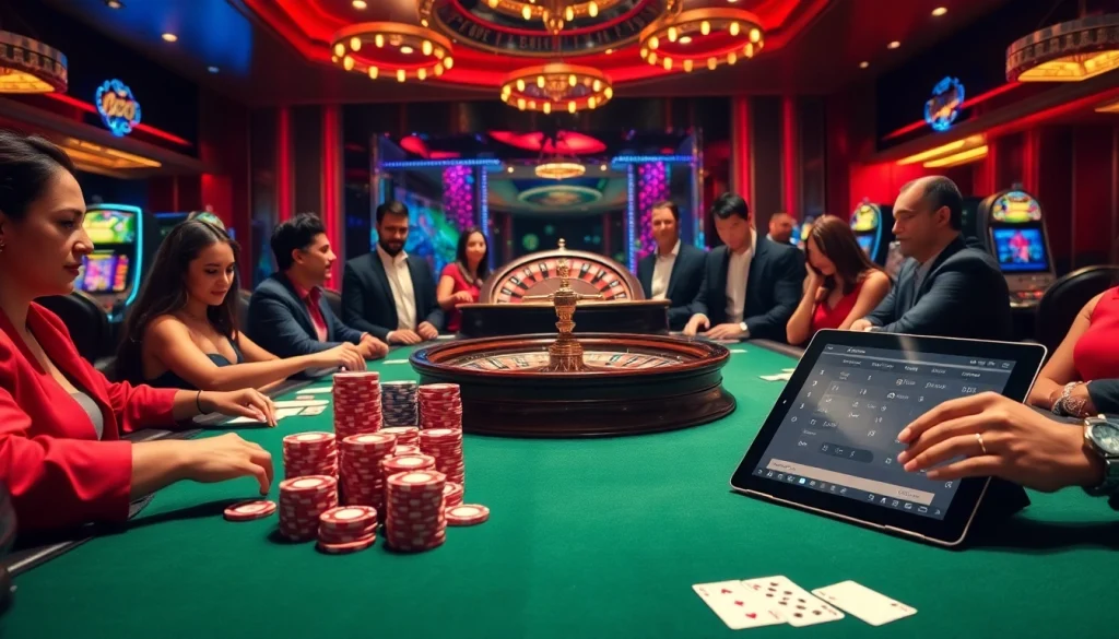 Experience thrilling gaming at USBET, showcasing elegant tables, vibrant chips, and strategic poker play.