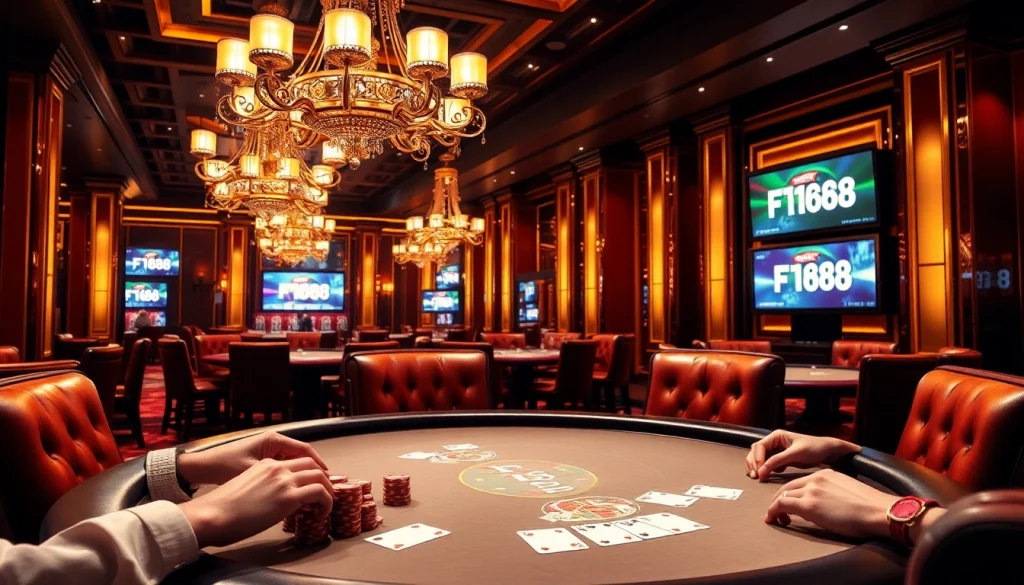 Experience the thrill of poker at F168's luxurious casino.