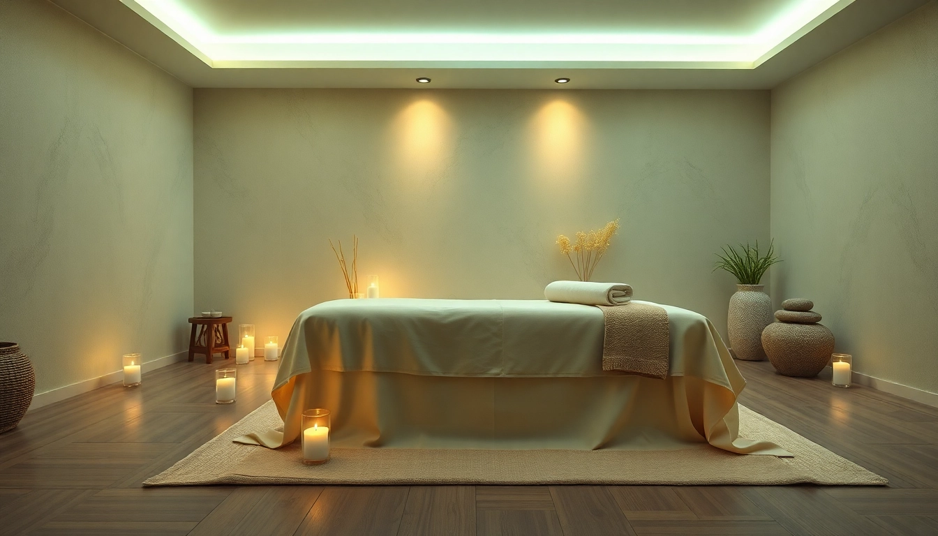 Engaging Spa Ads showcasing a tranquil massage room with calming decor.