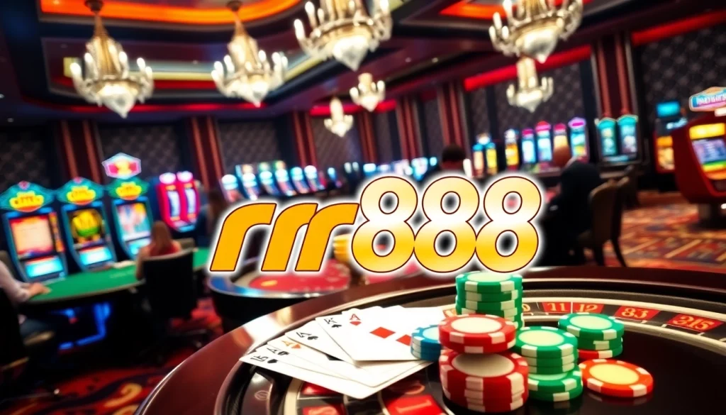 Experience thrilling casino action with rr888 at vibrant gaming tables and excited players.