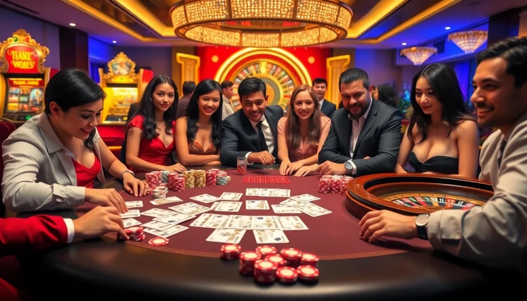 Experience thrilling gameplay at https://jun88pl.com/ with vibrant poker tables and slot machines.
