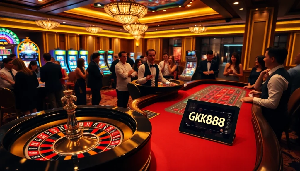 Experience the thrill of GK88 as players engage in a vibrant casino atmosphere.