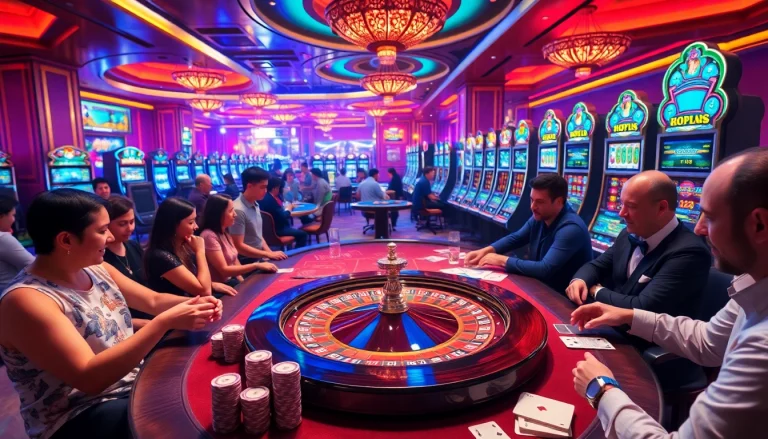 Experience the thrill of 6L777 VIP with players enjoying high-stakes casino games and luxury surroundings.