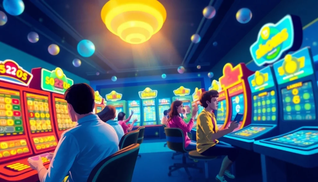 Exciting online gaming experience with players enjoying 92lottery lottery games on devices.