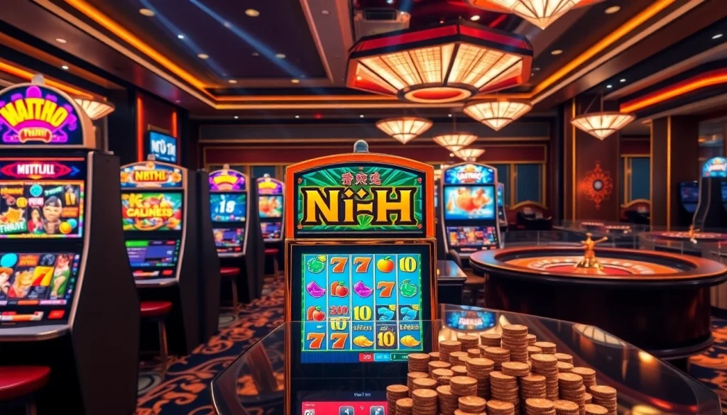 Experience the excitement of winning big with nổ hũ slot games in a luxurious casino setting.