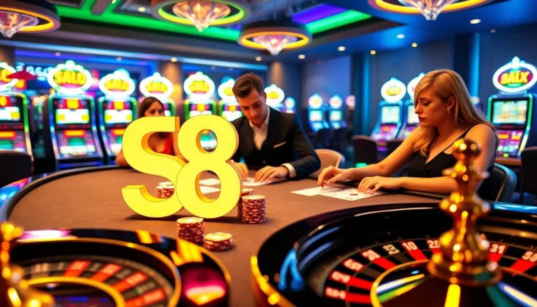 Experience high-stakes gaming with S8 in an electrifying poker scene at a luxury casino table.