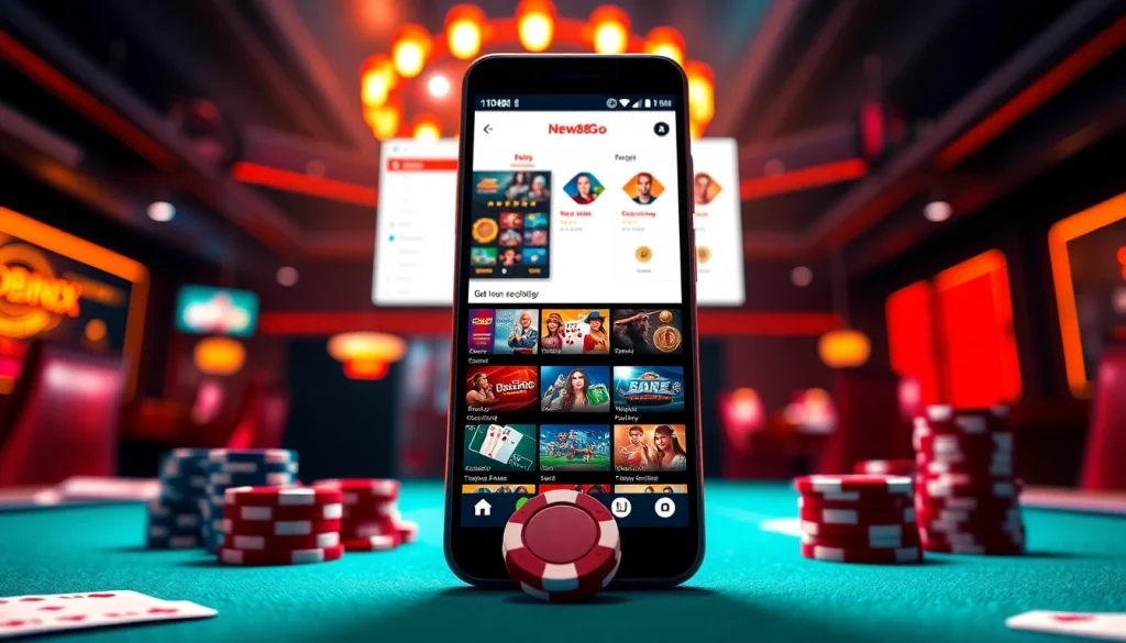 Experience the excitement of new88go.com with modern gambling interfaces and vibrant casino elements.
