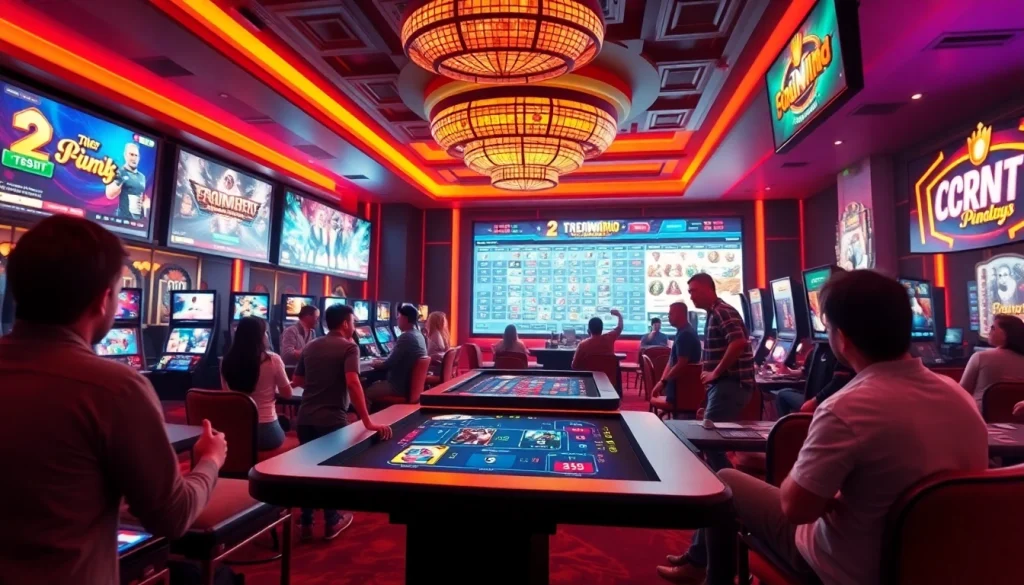 Exciting gaming atmosphere at ev88win.live with vibrant visuals and interactive elements.