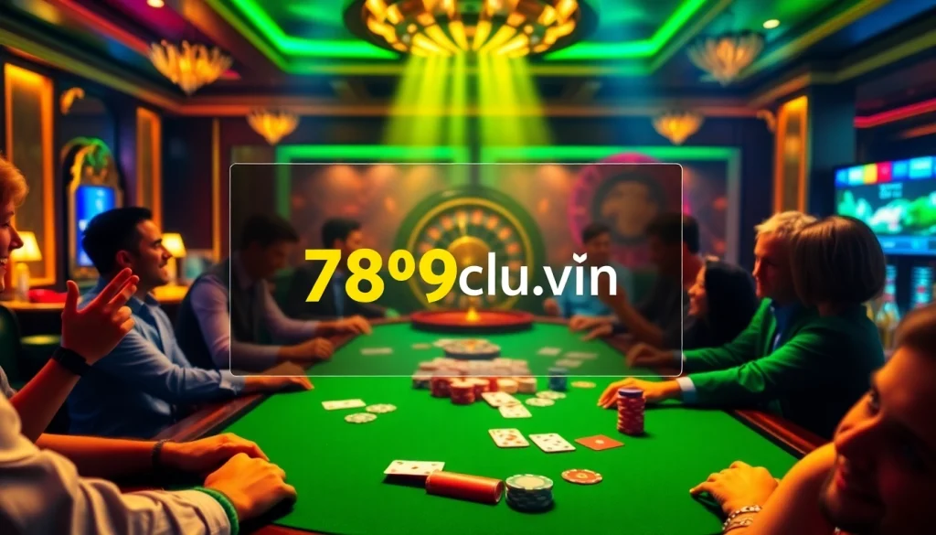 Experience thrilling moments at 789club.vin with vibrant poker chips and cards in action.