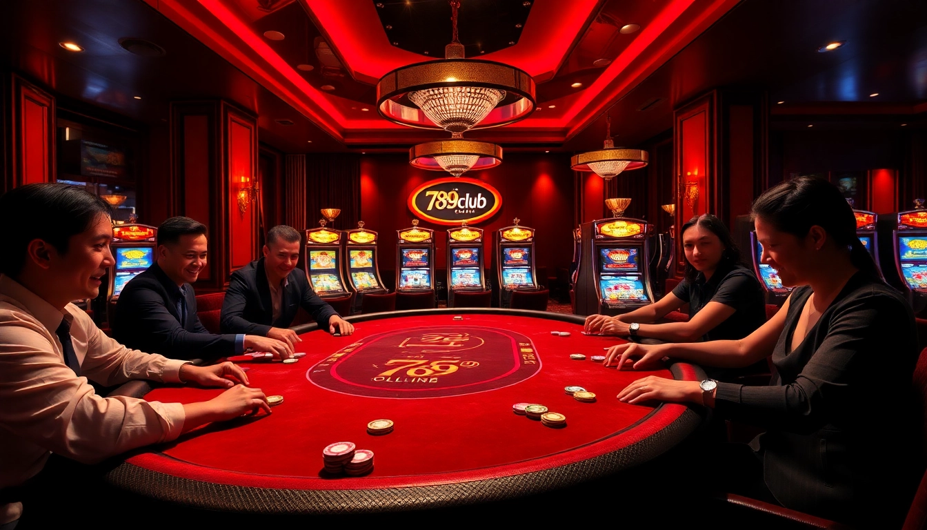 Experience the excitement at 789club with players at a professional poker table.