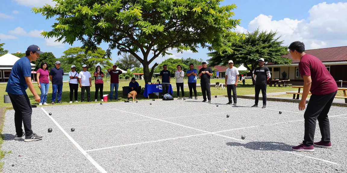 Petanque players enjoying a sunny game at fopikotapalopo.org event.