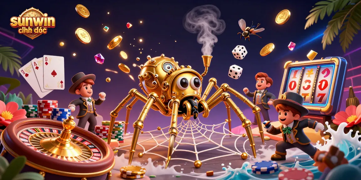 Experience the thrilling world of sunwin chính thức with an engaging 3D casino scene full of game elements.